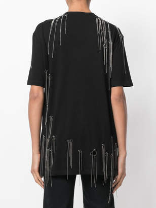 Amen chain embellished cut-out T-shirt