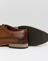 Thumbnail for your product : ASOS DESIGN brogue shoes in polished tan leather