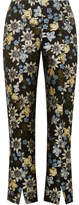 Erdem - Syrah Cropped Floral-jacquard Slim-leg Pants - Black