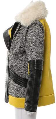 Rebecca Minkoff Tweed Leather-Accented Jacket