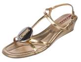 Thumbnail for your product : Prada Sport Metallic Leather Sandals