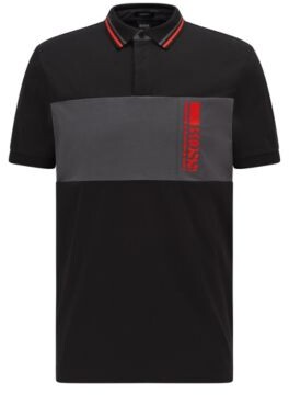 HUGO BOSS Colour-block polo shirt in a cotton blend