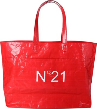 N°21 Logo Printed Open Top Tote Bag