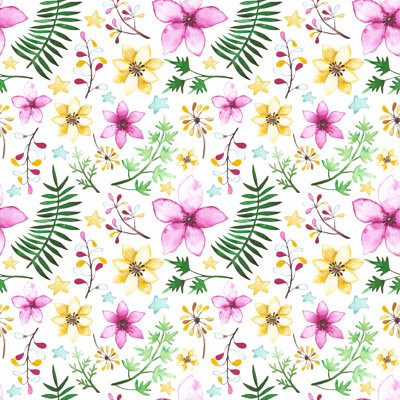 Bayou Breeze Biggs Removable Watercolor Flowers Palm Leaves Nursery 6.25' L x 75\