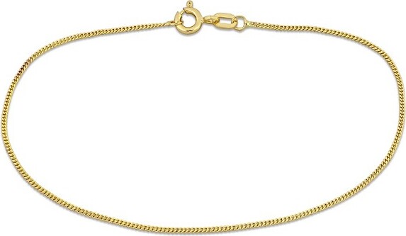 Everly Jewelry EverlyJewelry-14KYellowGold1mmDiamond-cutFlatCurbBracelet-9in