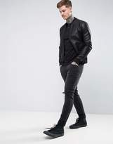 Thumbnail for your product : Pretty Green Barton Long Sleeve Pique Polo in Black