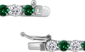 Macy's Cubic Zirconia Green Tennis Bracelet in Sterling Silver