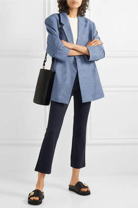 Max Mara Cropped Stretch-jersey Flared Pants - Navy