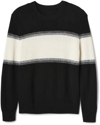 Gap Rugby-stripe shaker stitch crewneck sweater