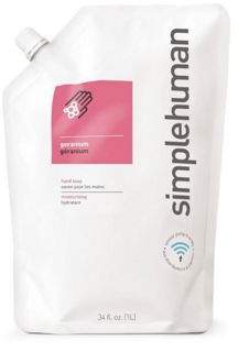 Simplehuman Moisturising 1 Litre Geranium Liquid Hand Soap Refill Pouch Ct1018