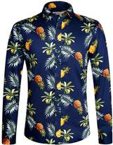 Thumbnail for your product : APTRO Men's 100% Cotton Floral Shirt Long Sleeve Flower Shirt APT1031 XXXL
