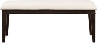 Latitude Run Adriell 48-Inch Dark Brown Bench With Beige Fabric Upholstered Seat For Dining Endurance Lasting Impression