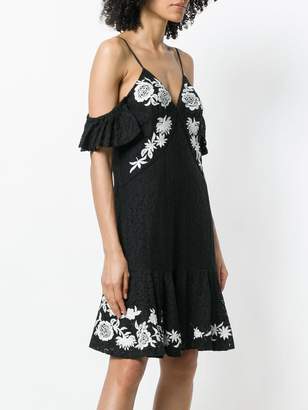 Aniye By cold shoulder floral embroidered lace dress