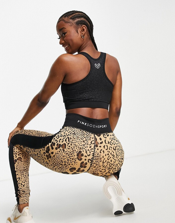 Pink Soda Sport leggings in leopard print - ShopStyle