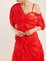 Thumbnail for your product : Preen by Thornton Bregazzi Tessie Off The Shoulder Floral Lace Dress - Womens - Red