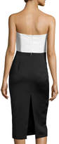 Thumbnail for your product : Parker Satin Two-Tone Sweetheart Sheath Dress, Ivory