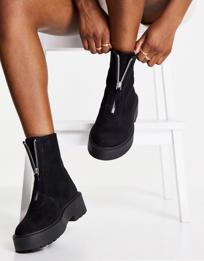 back zip ankle boots