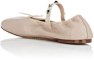 Valentino Garavani Women's Rockstud Leather Ballerina Flats