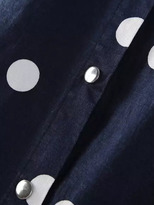 Thumbnail for your product : Choies Dark Blue Lapel Loose Denim Coat With Polka Dot Print