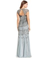Thumbnail for your product : Adrianna Papell Petite Cap-Sleeve Embellished Pleated Gown