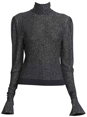 Chloé Metallic Lurex Knit Turtleneck Sweater