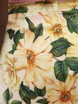 Thumbnail for your product : Dolce & Gabbana Camellia-print Silk-blend Charmeuse Pencil Skirt - Yellow Print