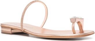 Casadei Crystal Toe-Ring Sandals