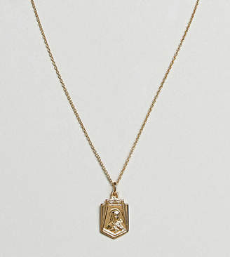 ASOS DESIGN Gold Plated Sterling Silver Vintage Style Icon Pendant Necklace