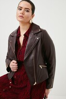 Thumbnail for your product : Karen Millen Plus Size Leather Signature Biker Jacket