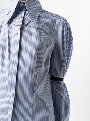 John Richmond Chain-Link Detail Pinstripe Shirt