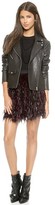 Thumbnail for your product : Alice + Olivia Cina Feather Flare Miniskirt