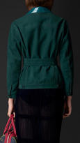 Thumbnail for your product : Burberry Nubuck Field Jacket With Patent Trim