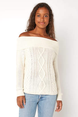 Billabong Off Shore Off The Shoulder Cabled Sweater - ShopStyle