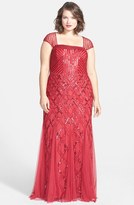 Thumbnail for your product : Adrianna Papell Cap Sleeve Sequined Gown (Plus Size)