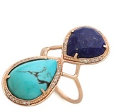 Thumbnail for your product : Jacquie Aiche Pave Teardrop Bezel Trinity Ring