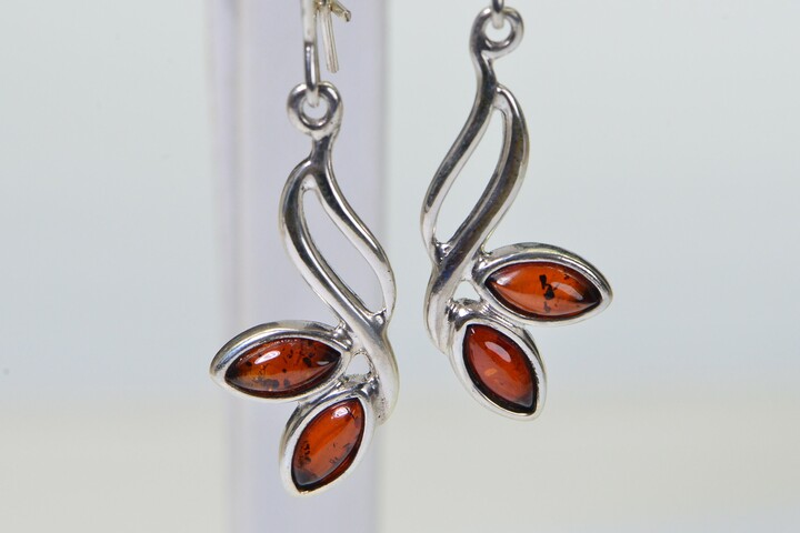 Etsy Baltic Amber Earrings Sterling Silver Branch Leaf Dangle Earrings