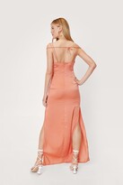 Thumbnail for your product : Nasty Gal Womens Strappy Satin Side Slit Maxi Dress - Pink - 8