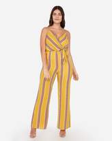 Thumbnail for your product : Express Striped Surplice Tie Front Jumpsuit