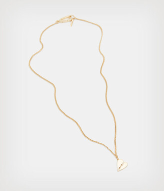 AllSaints Split Heart Gold Vermeil Necklace