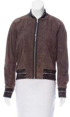 Yigal Azrouel Suede Bomber Jacket w/ Tags