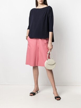 Snobby Sheep Crop-Sleeves Jersey-Knit Top
