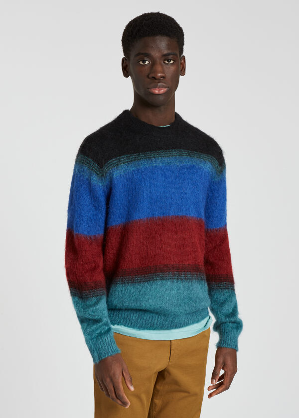 red and green striped sweater mens