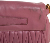 Thumbnail for your product : Miu Miu Pale Pink Matelassé Leather Fold Over Clutch Bag