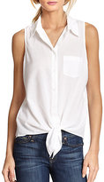 Thumbnail for your product : Equipment Mina Cotton Tie-Front Top