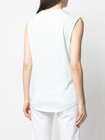 Thumbnail for your product : Balmain flocked logo sleeveless T-shirt