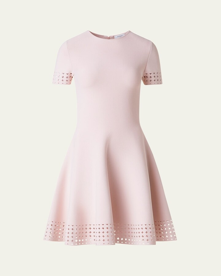Akris Punto Dot Lace Knit A-Line Dress