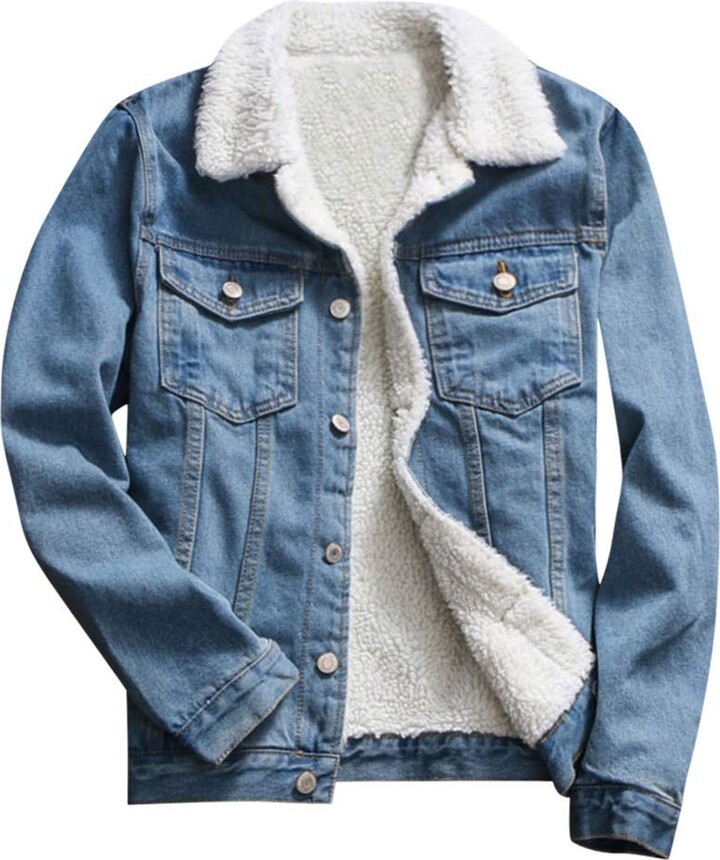 warm fleece denim jacket