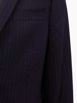 Officine Generale 375 Single-breasted Pinstriped Wool-flannel Jacket - Navy White