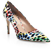 Thumbnail for your product : Miu Miu Graphic-Print Patent Leather Pumps