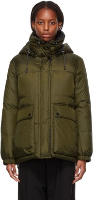 Army by Yves Salomon Yves Salomon - Army Reversible Green & Black Down  Technical Jacket - ShopStyle